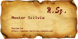 Mester Szilvia névjegykártya