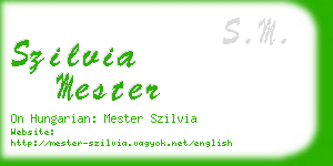 szilvia mester business card